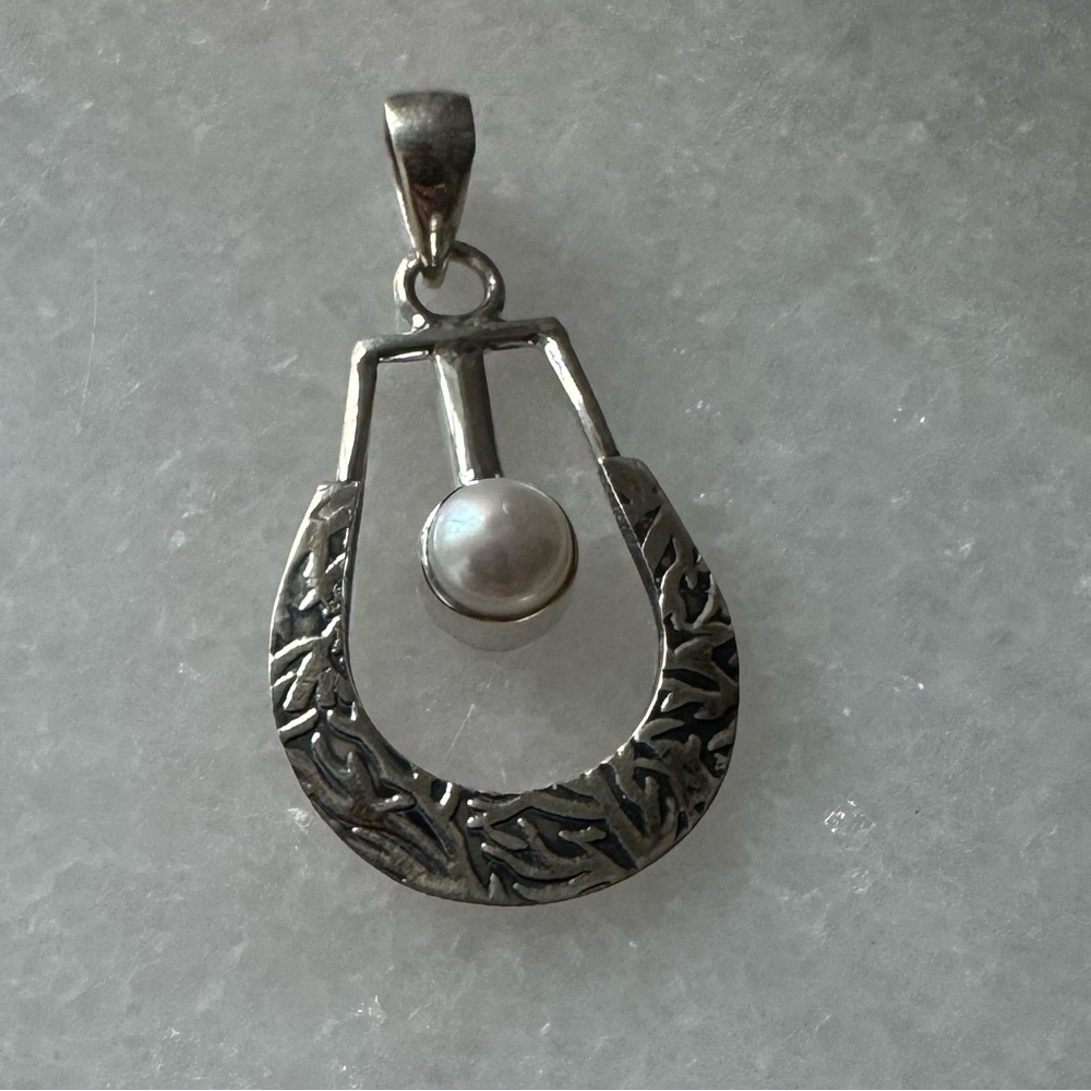 NWOT Sundance Bell Tolls Pendant, Pearl, Sterling Silver - Picture 3 of 4
